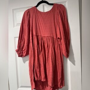 Free People Coral Long Sleeve Dress